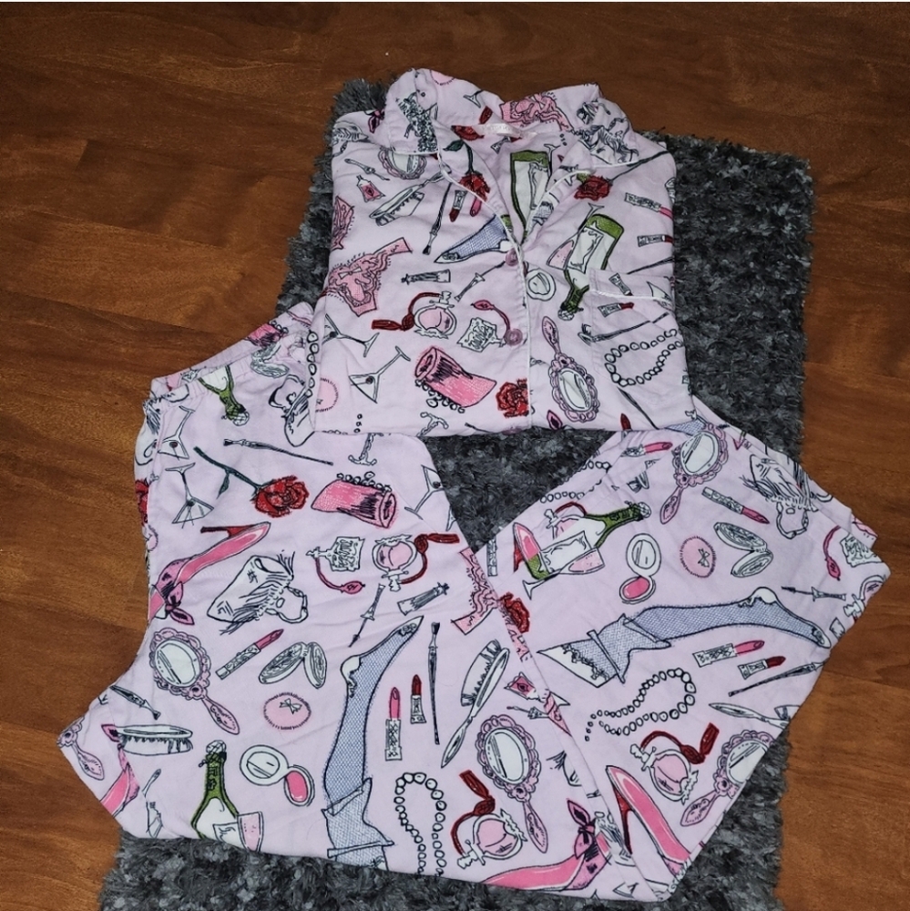 Victorias Secret Bundle Pink Night Shirt Top Jams Pant - Picture 8 of 8